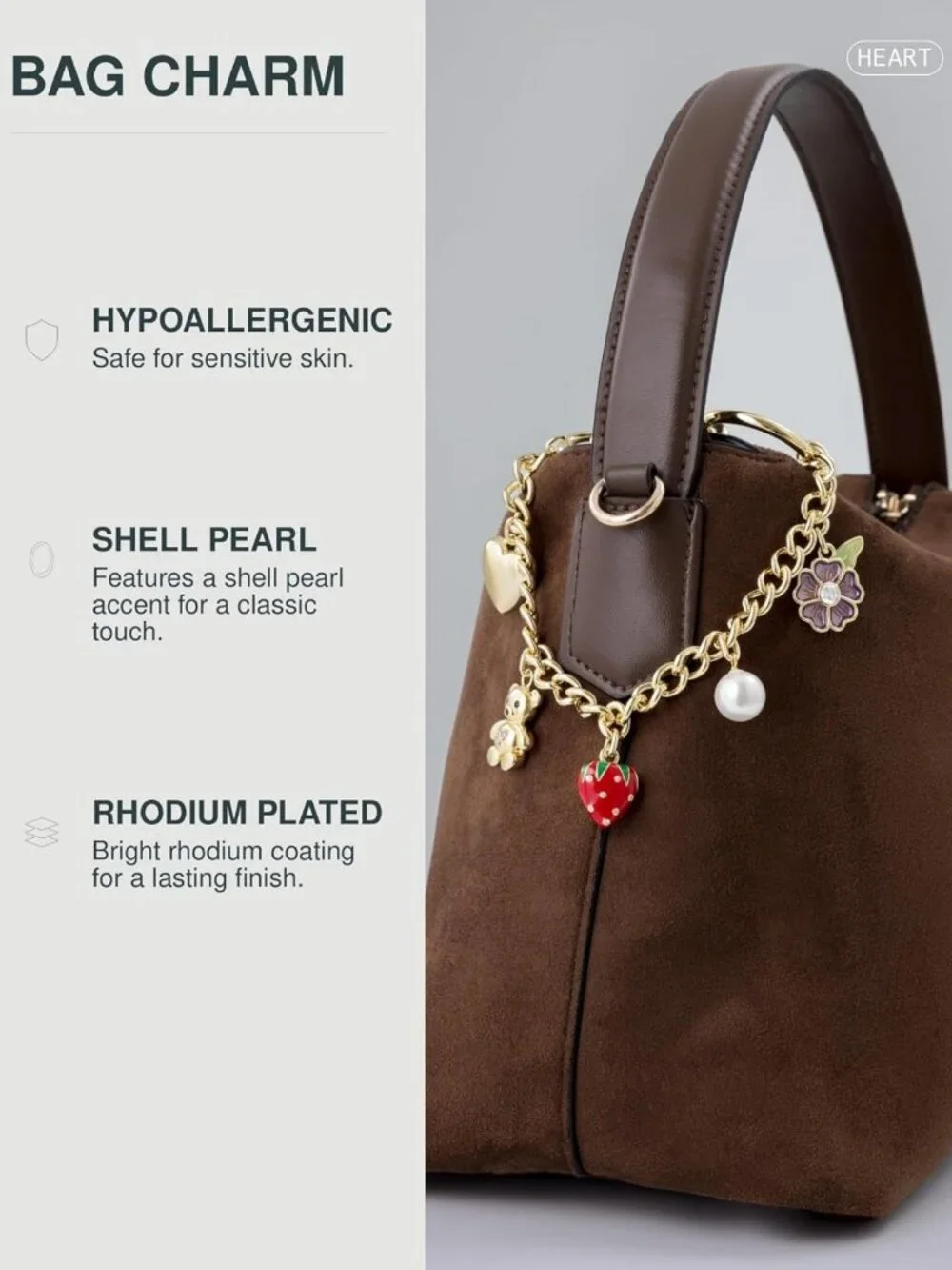 14K Gold Plated Chain Bag Charm & Keychain for Women - Stylish Accessory